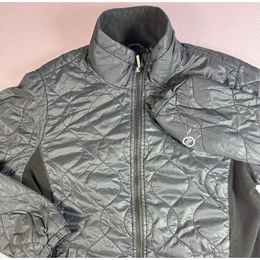 Eddie Bauer Jacket Womens Large Full Zip Quilted Puffer 365 Primaloft Gray